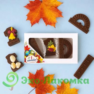 Шоколадные фигурки из молочного шоколада с орешками к 1 сентября